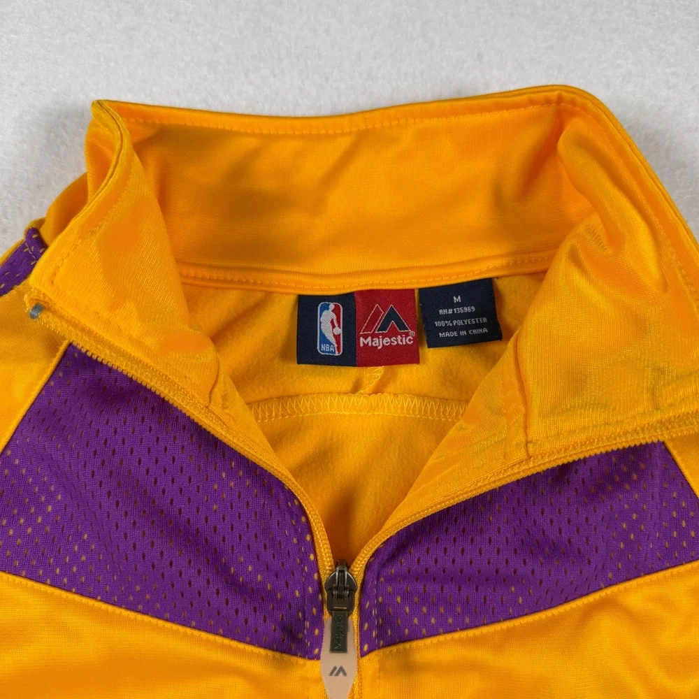 Majestic NBA Los Angeles Laker Track Jacket Gold Purple Youth Size M Full Zip